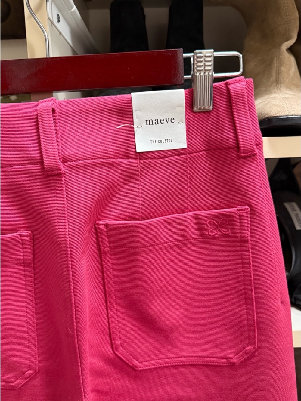 Anthropologie Collette Wide-Leg Pants in Bright Pink - Picture 3 of 3